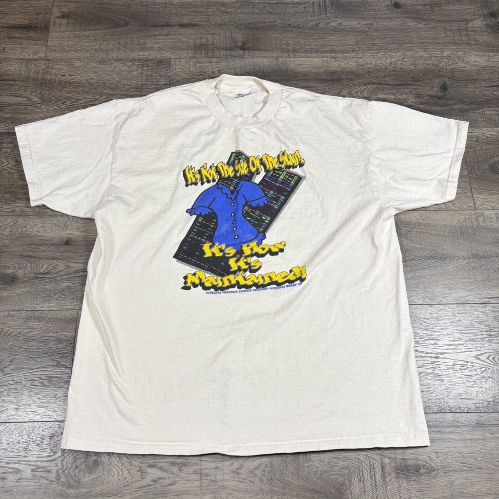 Vintage Virginia Forensic Science Shirt Mens XL White‎ Graphic Hanes 1999 Tee